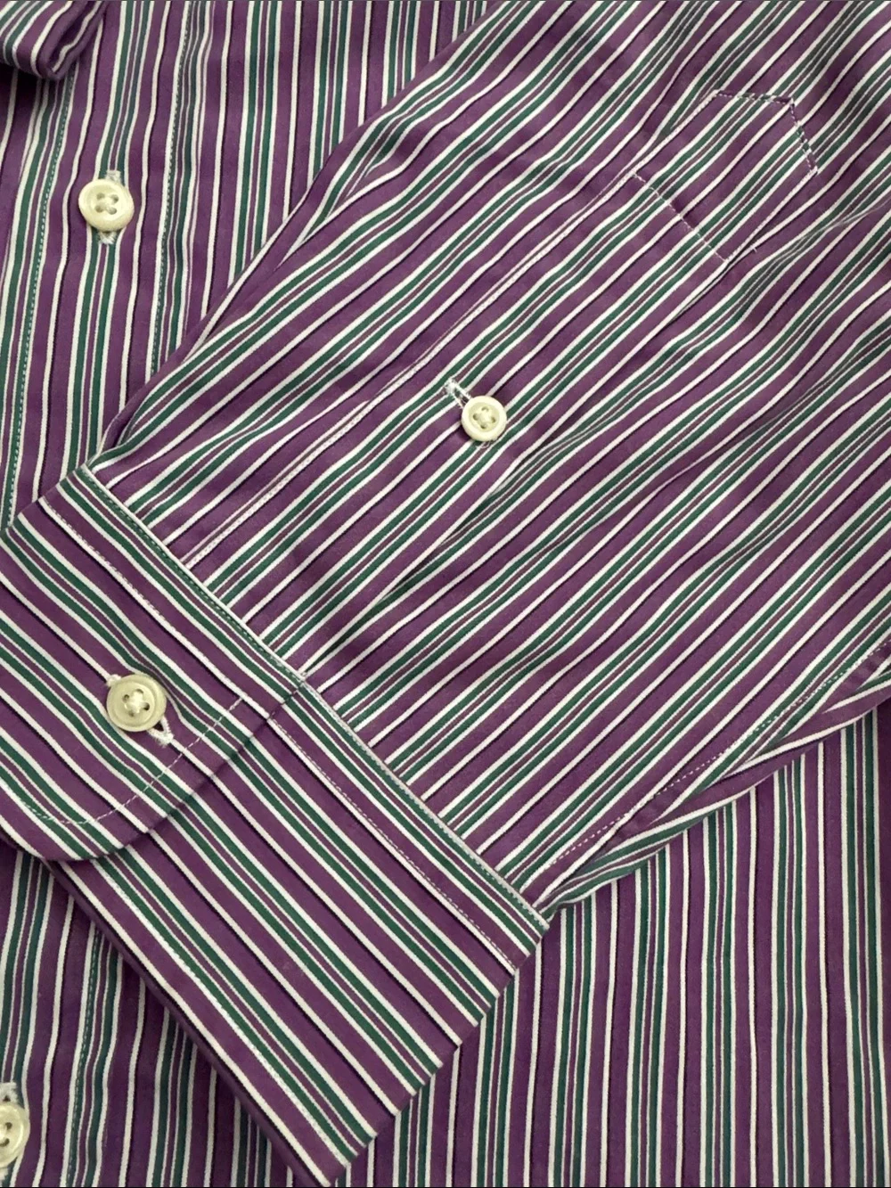 Polo by Ralph Lauren Purple and Green Striped Button-Down Shirt